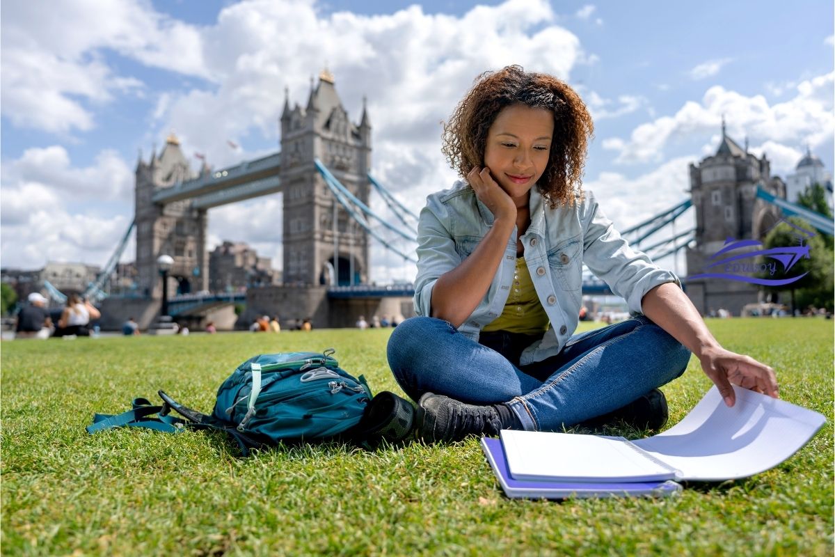 International Study Student studying on campus